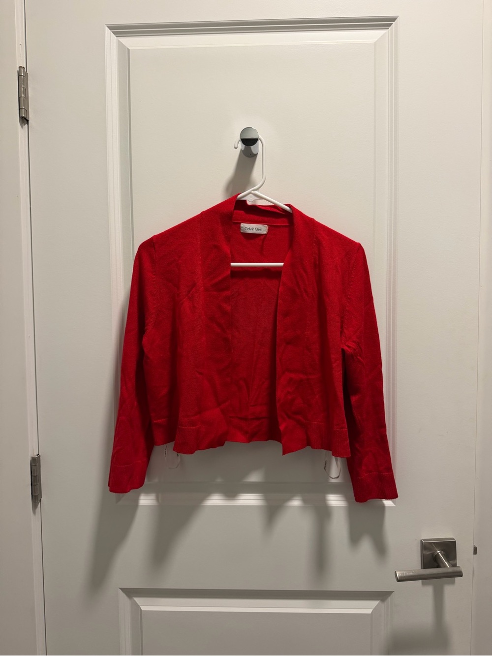 Calvin Klein Red Open-Front Women's Cardigan Sweater